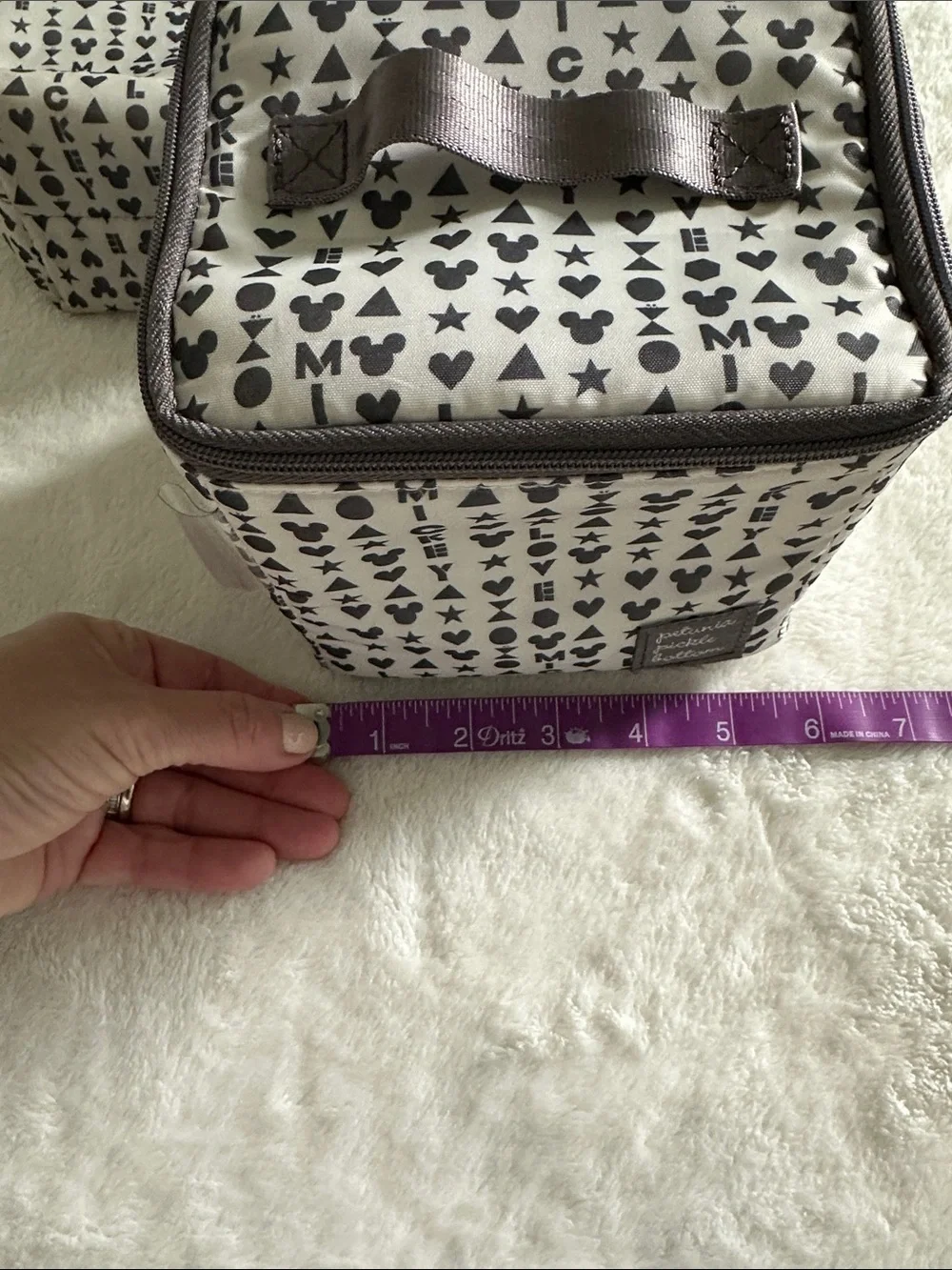 Petunia Pickle Bottom Disney Gray & White Patterned Bag Pouch Set
